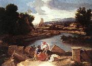 Nicolas Poussin Landscape with St Matthew and the Angel oil on canvas